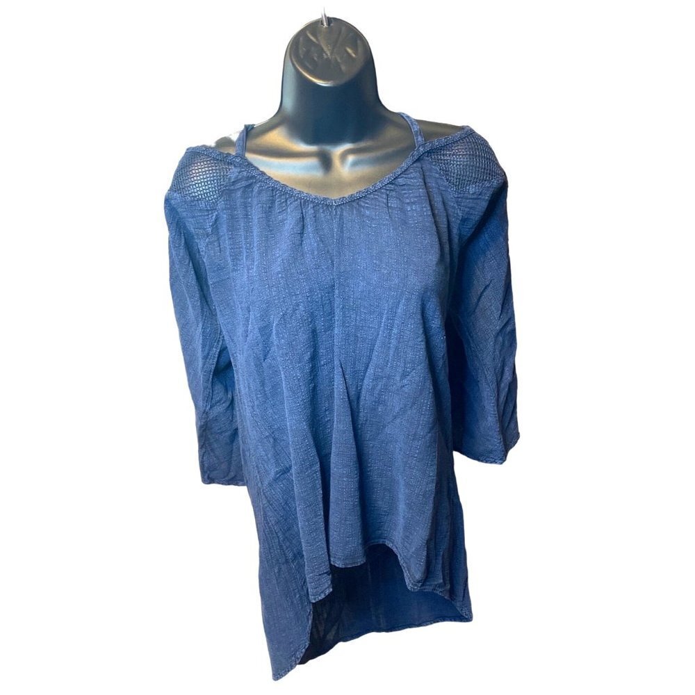 Cotton Natural NWT Navy Cold Off Shoulder Lightweight Top Sz XL